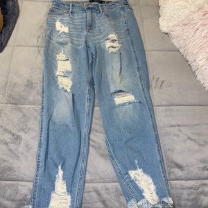 Hollister distressed mom jeans